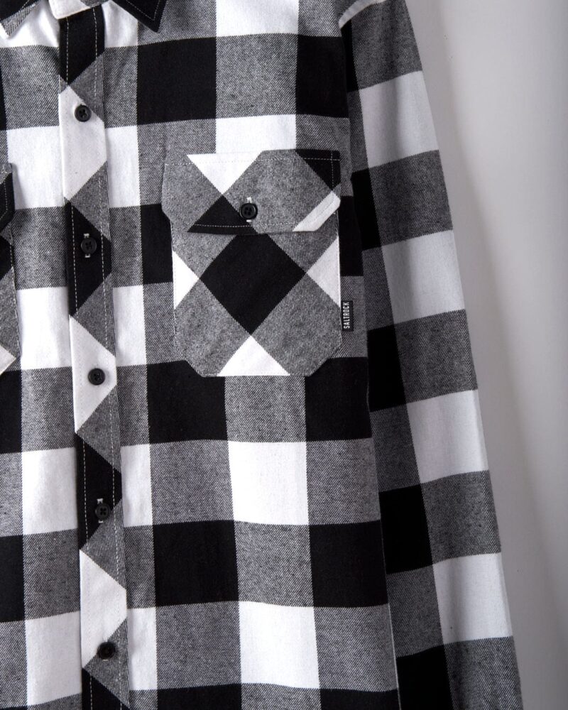 Auxra Men's Black & White Flannel Shirt – Casual Soft Cotton Plaid - Image 7