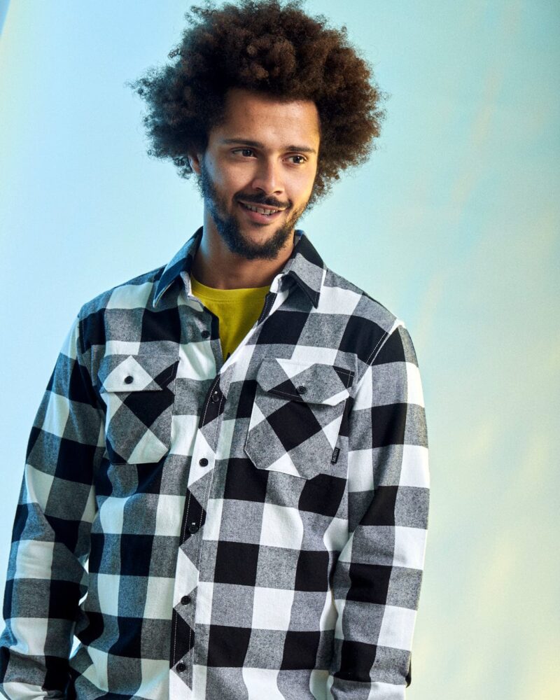 Auxra Men's Black & White Flannel Shirt – Casual Soft Cotton Plaid - Image 6