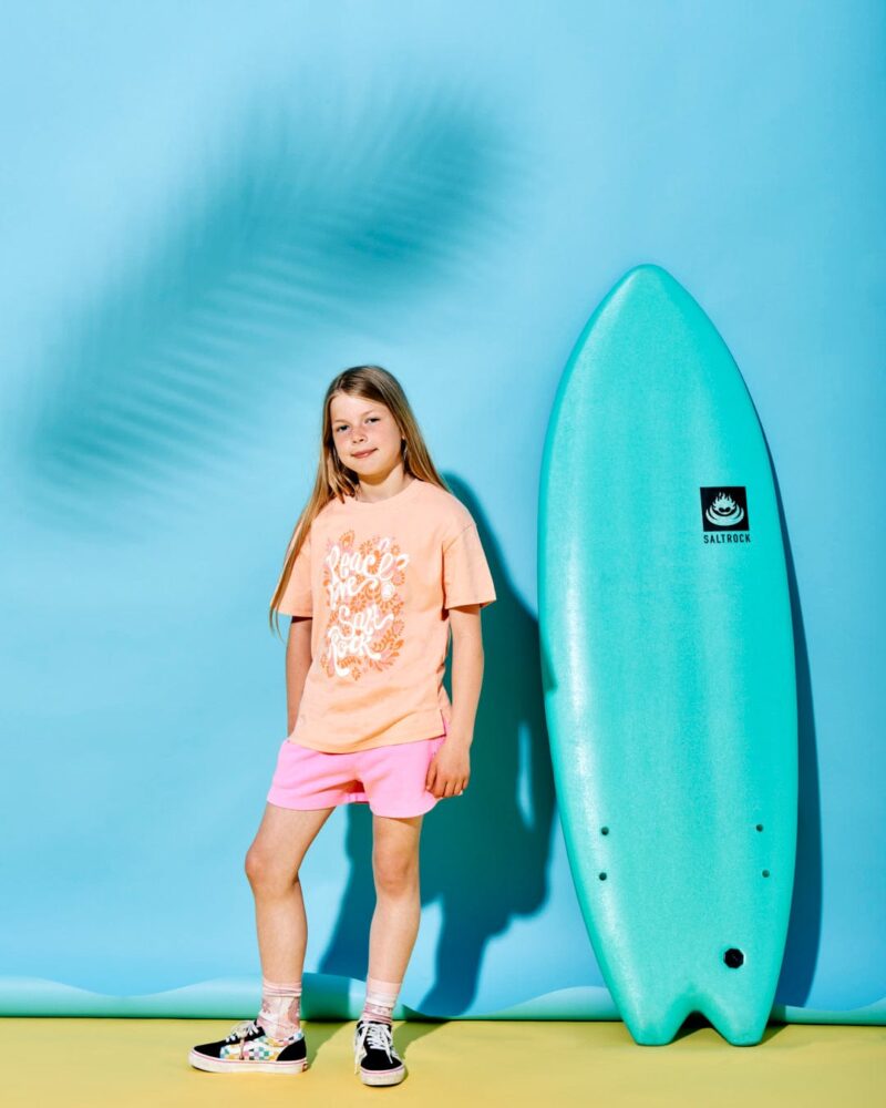 Auxra Kids Peach Short Sleeve T-Shirt – Soft Cotton Summer Tee