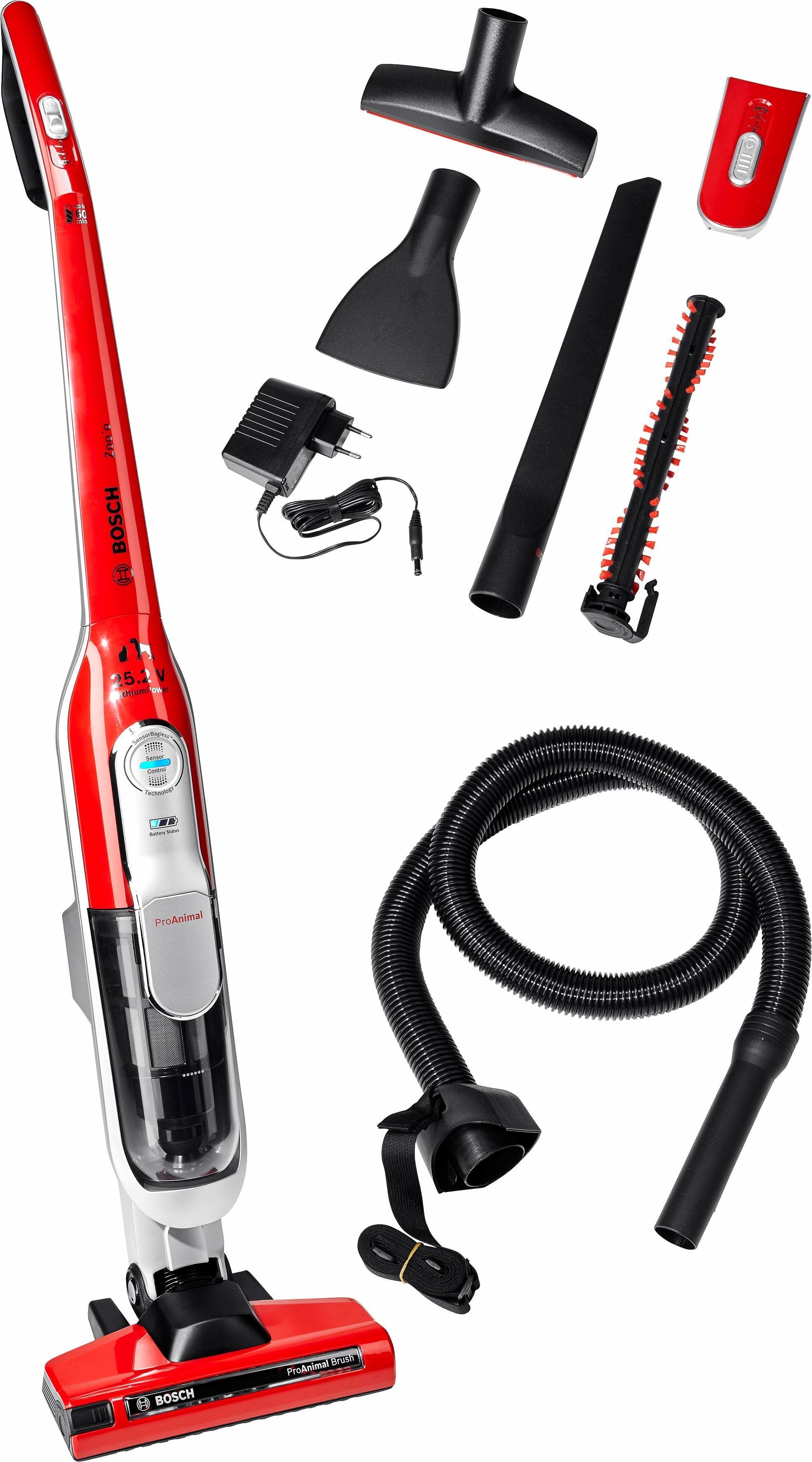 BOSCH Akku-Stielstaubsauger Athlet ProAnimal BCH6ZOOO, 25.2 V, ideal für Tierhaare, freistehend