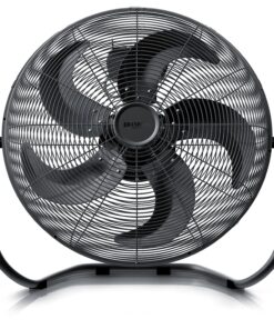 BRANDSON Windmaschine Bodenventilator im Retro Stil, hoher Luftdurchsatz, 120W, Schwarz