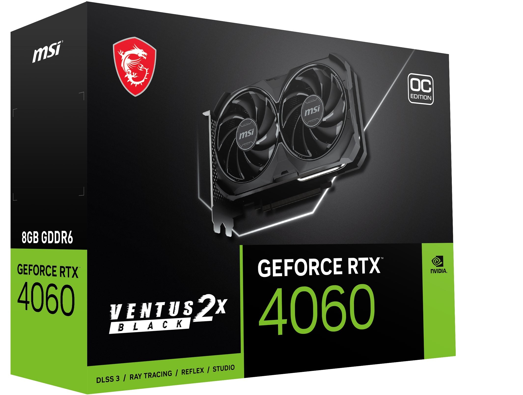 MSI rtx 4060 ventus 2x black 8g oc nvidia 8 gb gddr6 dlss 3 grafikkarte