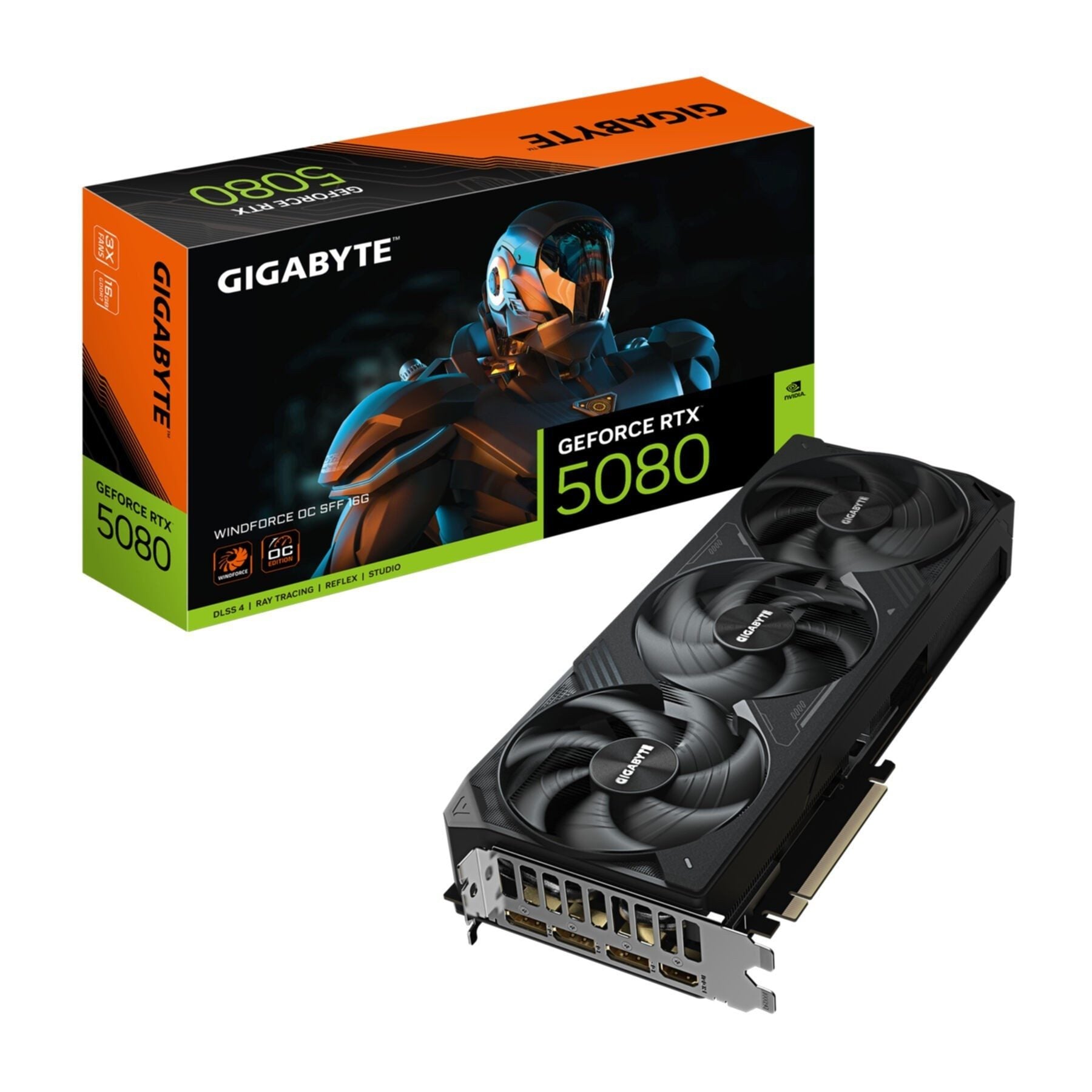 GIGABYTE geforce rtx 5080 windforce oc sff 16g grafikkarte - 16 gb gddr7, 256 b grafikkarte
