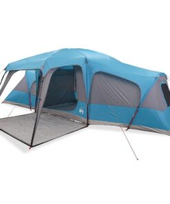 VIDAXL Vorzelt Familienzelt mit Vorzelt 9 Personen Blau Wasserdicht