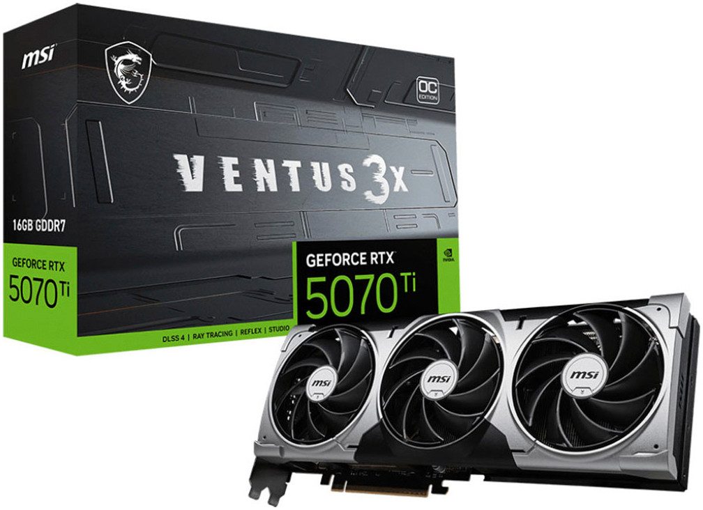 MSI geforce rtx™ 5070 ti 16g ventus 3x oc grafikkarte