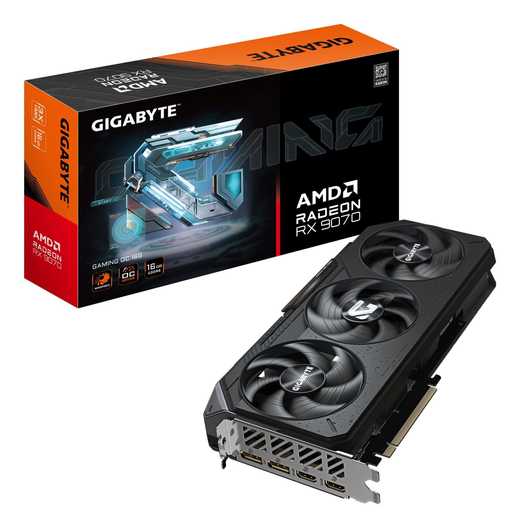 GIGABYTE radeon rx 9070 gaming oc 16g grafikkarte - 16 gb gddr6, 256 bit, pci-e grafikkarte