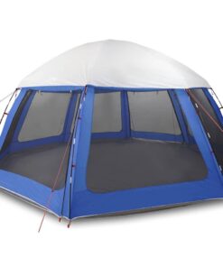 VIDAXL Kuppelzelt Poolzelt mit abnehmbarem Überzelt Netzwänden Azurblau 510x510cm