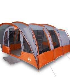 VIDAXL Tunnelzelt Tunnel-Familienzelt 8 Personen Grau Wasserdicht