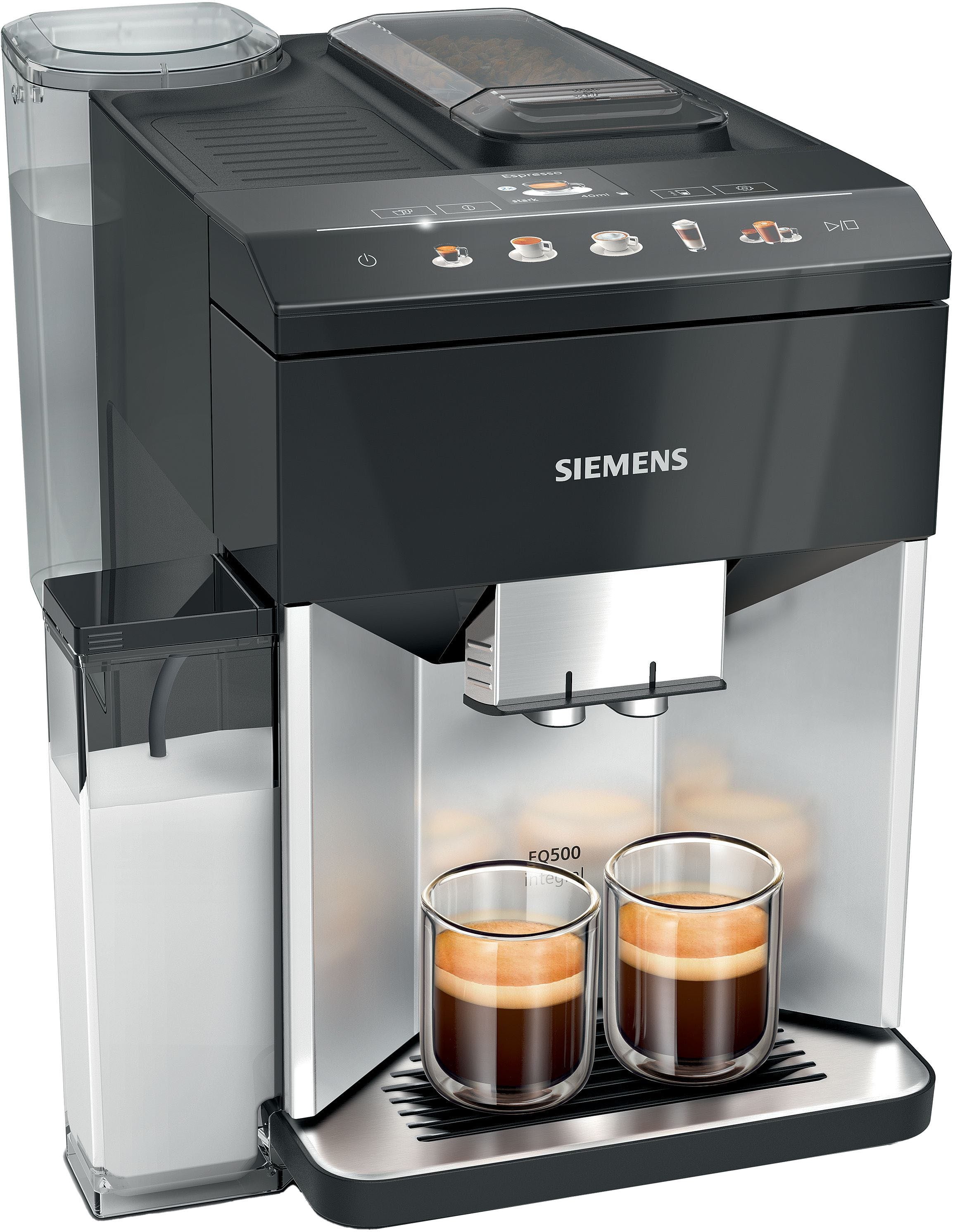 SIEMENS Kaffeevollautomat EQ500 integral TQ513D01, viele Kaffeespezialitäten, OneTouch-Funktion