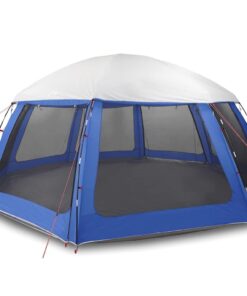 VIDAXL Kuppelzelt Poolzelt mit abnehmbarem Überzelt Netzwänden Azurblau 612x612cm