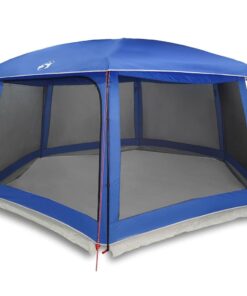 VIDAXL Kuppelzelt Poolzelt mit abnehmbarem Überzelt Netzwänden Azurblau 670x590cm