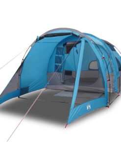 VIDAXL Kuppelzelt Zelt Campingzelt Tunnelzelt Familienzelt 4 Personen Blau Wasserdicht