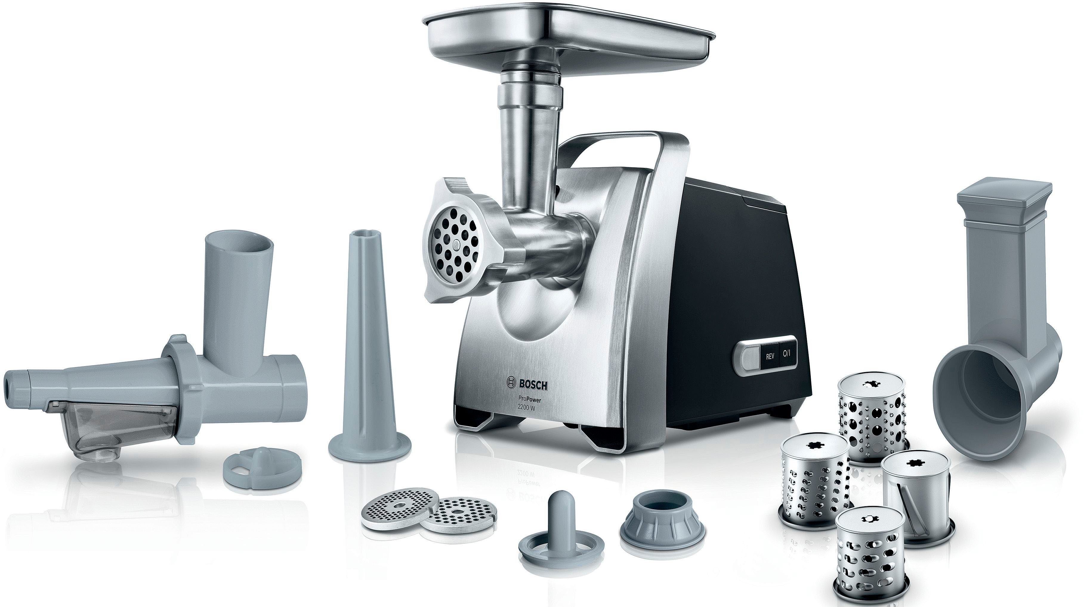 BOSCH Fleischwolf ProPower MFW68660, Rücklauf, Durchlaufschnitzler