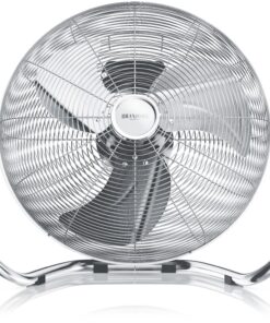 BRANDSON Windmaschine Chrom Bodenventilator im Retro Stil, hoher Luftdurchsatz, 200W, Silber