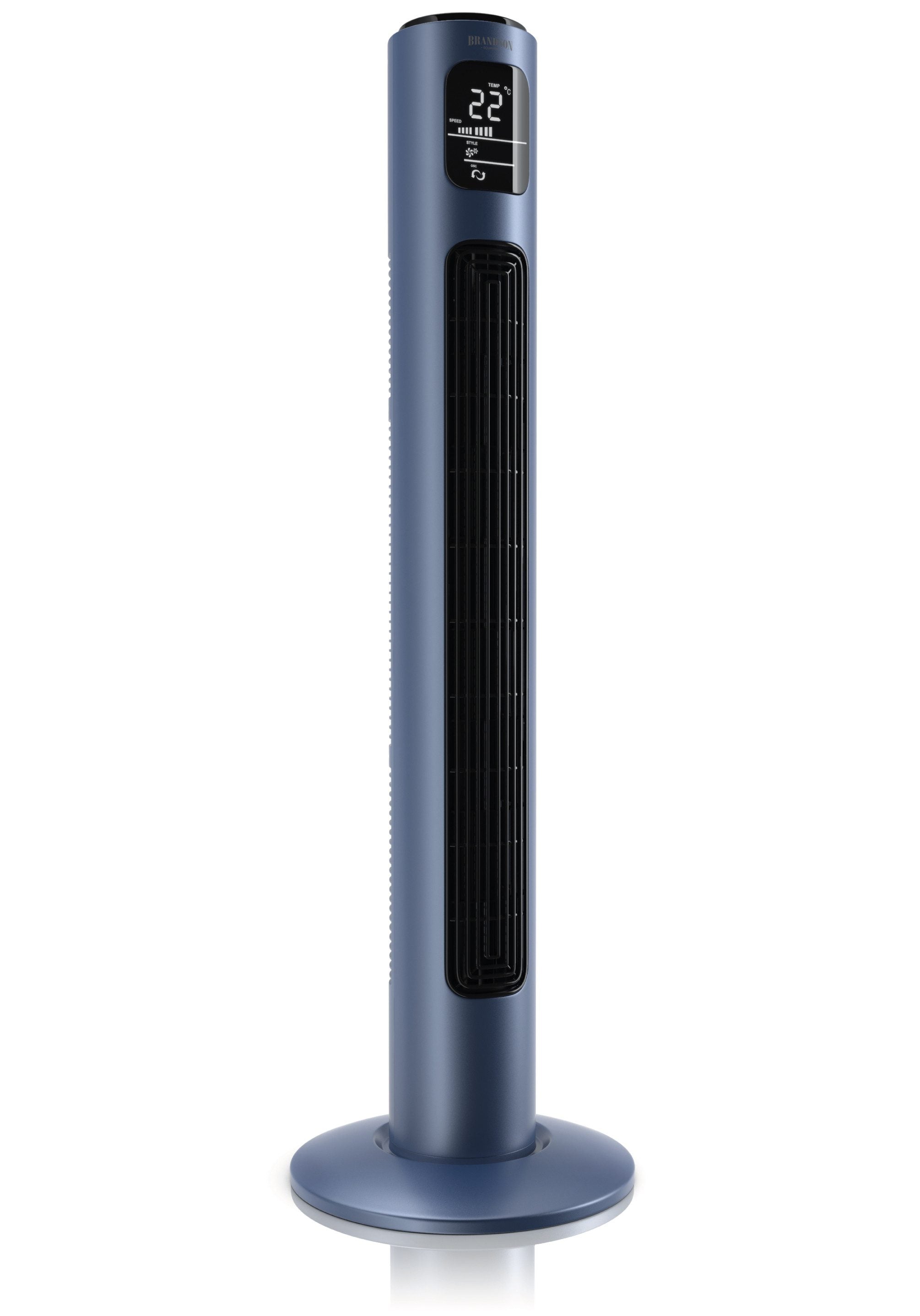 BRANDSON Turmventilator Oszillation 65°, Timer, Fernbedienung, Standventilator 96cm, Blau