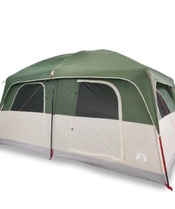 VIDAXL Kuppelzelt Familienzelt für 10 Personen Grün Wasserdicht
