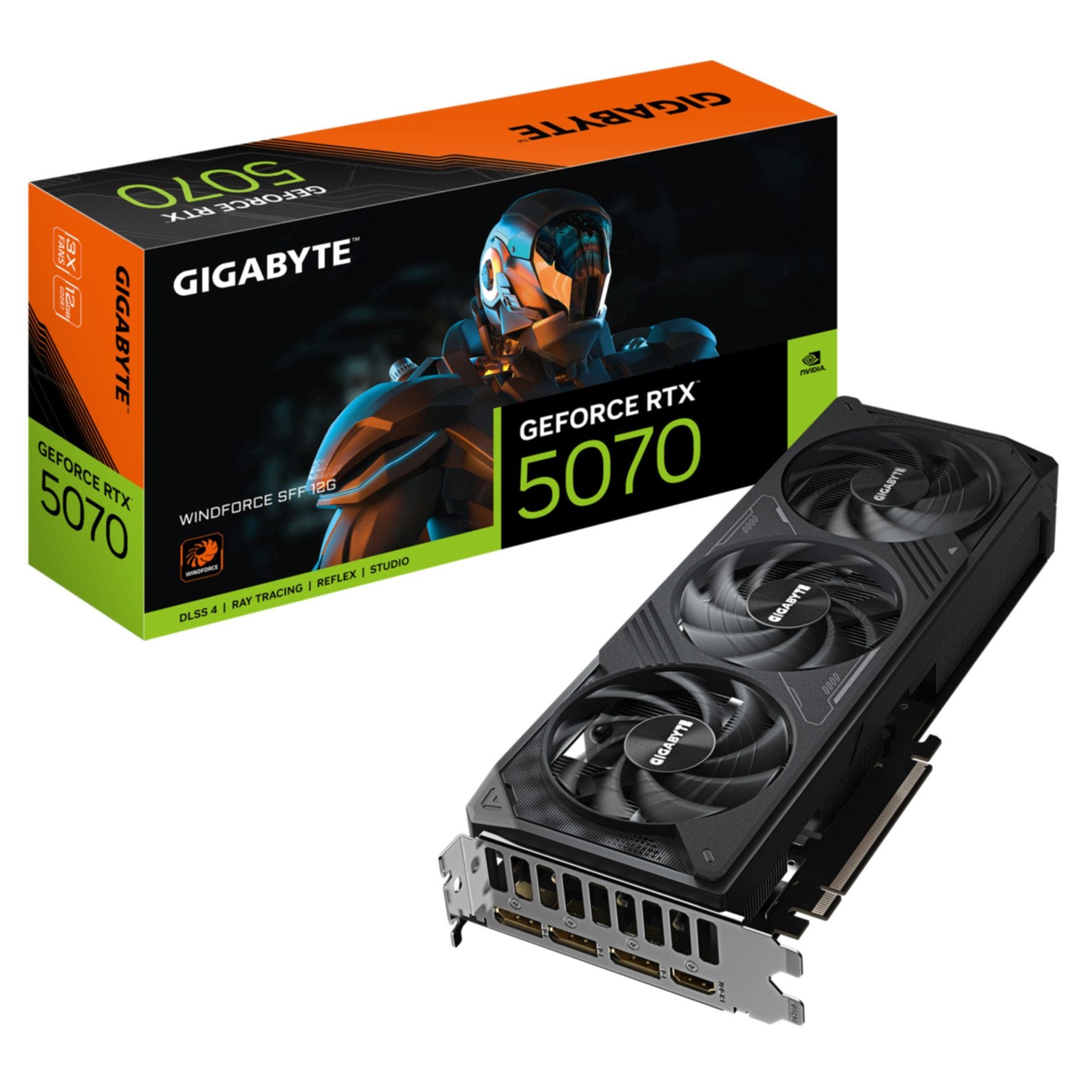 GIGABYTE geforce rtx 5070 windforce sff 12g grafikkarte – 12 gb gddr7, 192-bit, grafikkarte