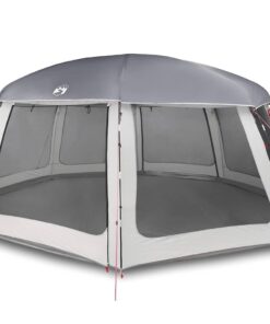 VIDAXL Kuppelzelt Poolzelt mit abnehmbarem Überzelt Netzwänden Grau 690x690cm
