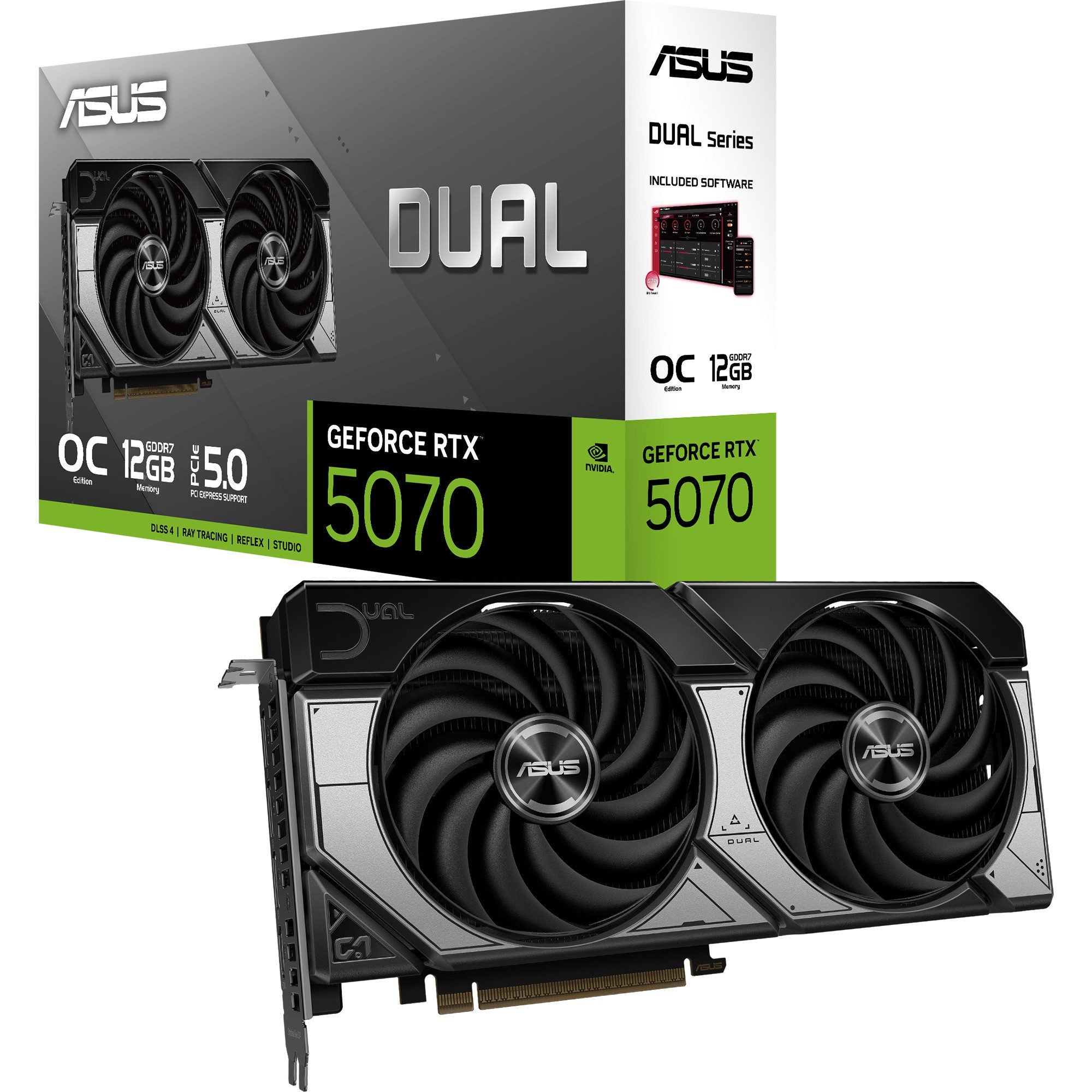 ASUS asus geforce rtx 5070 dual oc, grafikkarte, (dlss grafikkarte