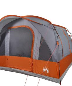 VIDAXL Tunnelzelt Tunnelzelt 3 Personen Grau und Orange Wasserdicht