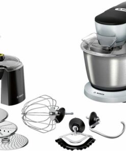 BOSCH Küchenmaschine Serie 8 MUM9D33S11, Durchlaufschnitzler, 3 Scheiben, silber