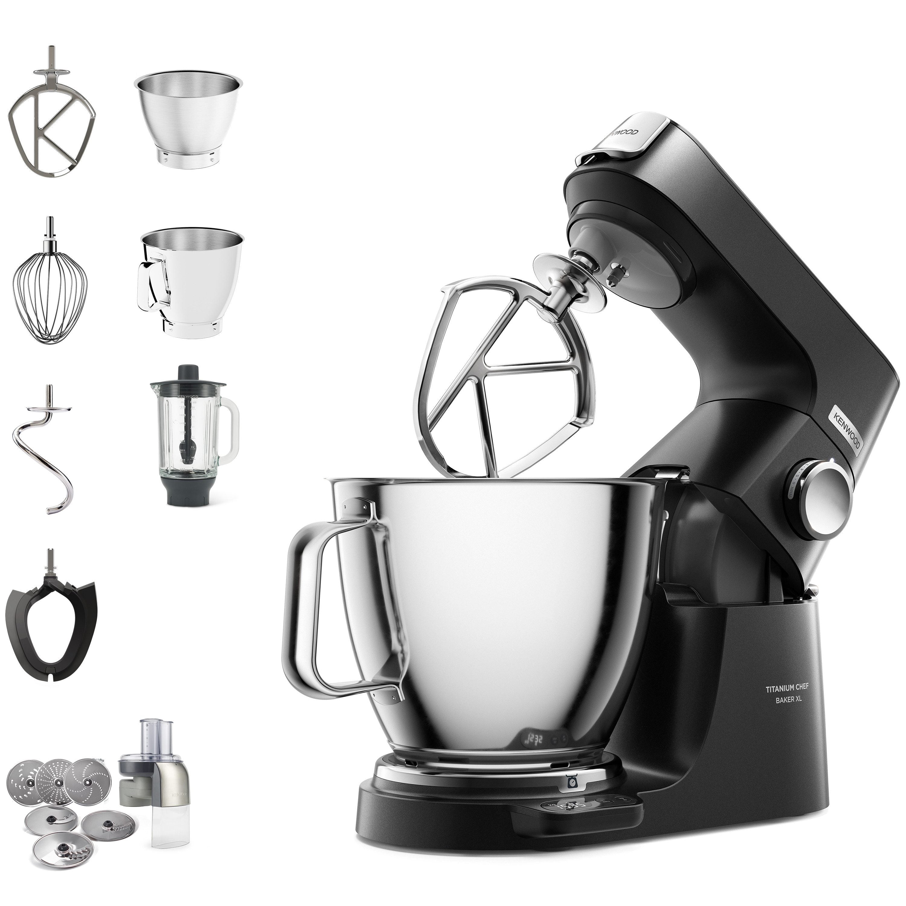 KENWOOD Küchenmaschine Titanium Chef Baker XL KVL85.004BK, Zubehör, Gratis Wert UVP 319,-"