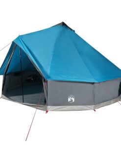 VIDAXL Tipi-Zelt Tipi-Familienzelt 6 Personen Blau Wasserdicht