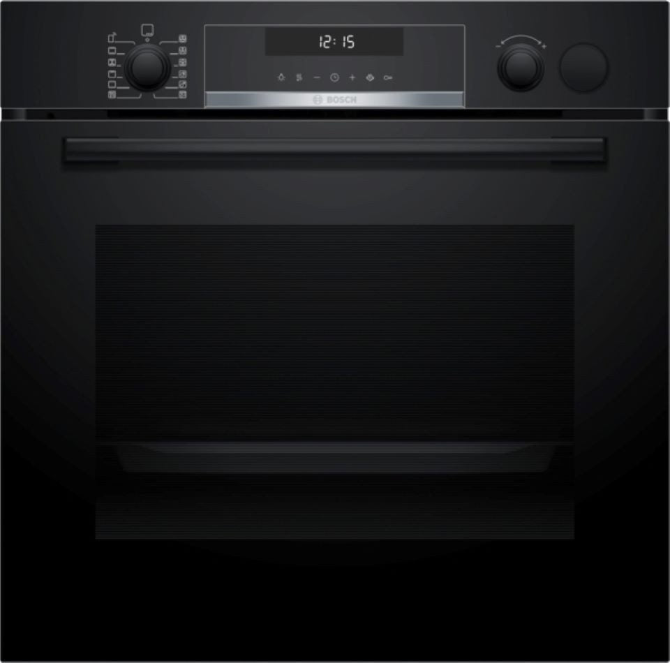 BOSCH Einbaubackofen Serie 6 HRG578CB7, Einbau-Backofen mit Dampfunterstützung, Schwarz, EEK: A+