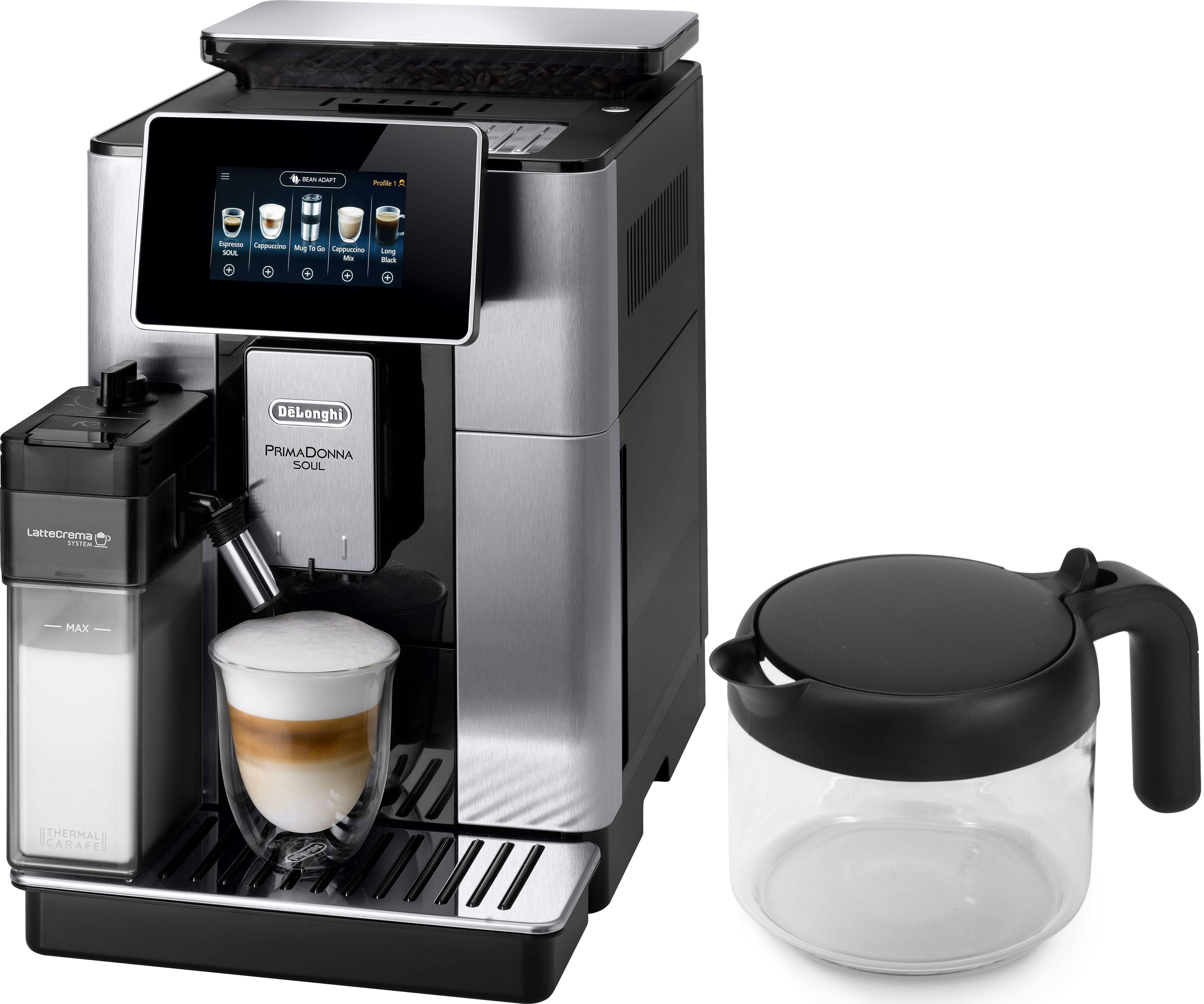 DE'LONGHI Kaffeevollautomat PrimaDonna Soul ECAM 610.75.MB