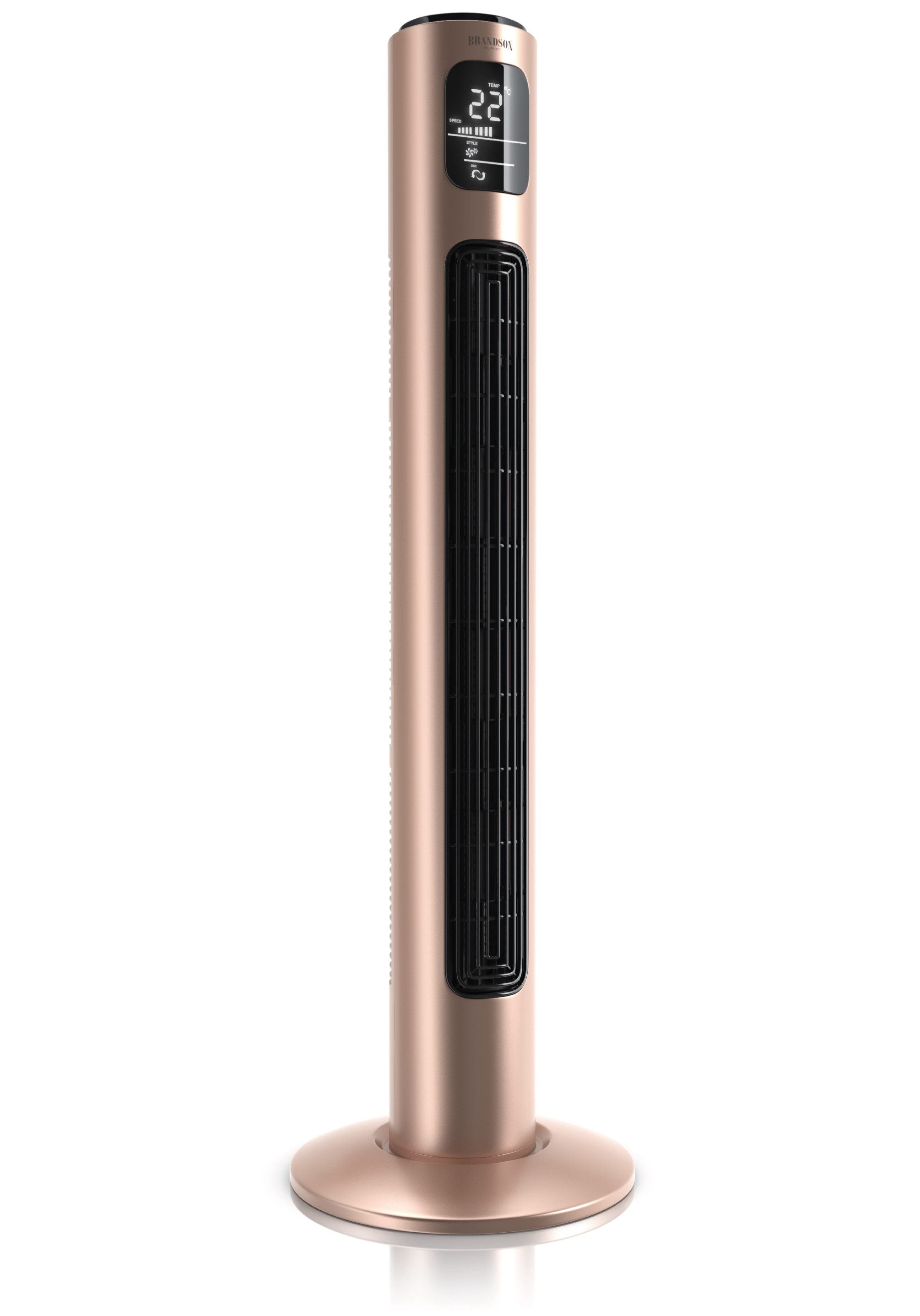 BRANDSON Turmventilator Oszillation, Timer, Fernbedienung, Standventilator 96cm Pearl-Rouge