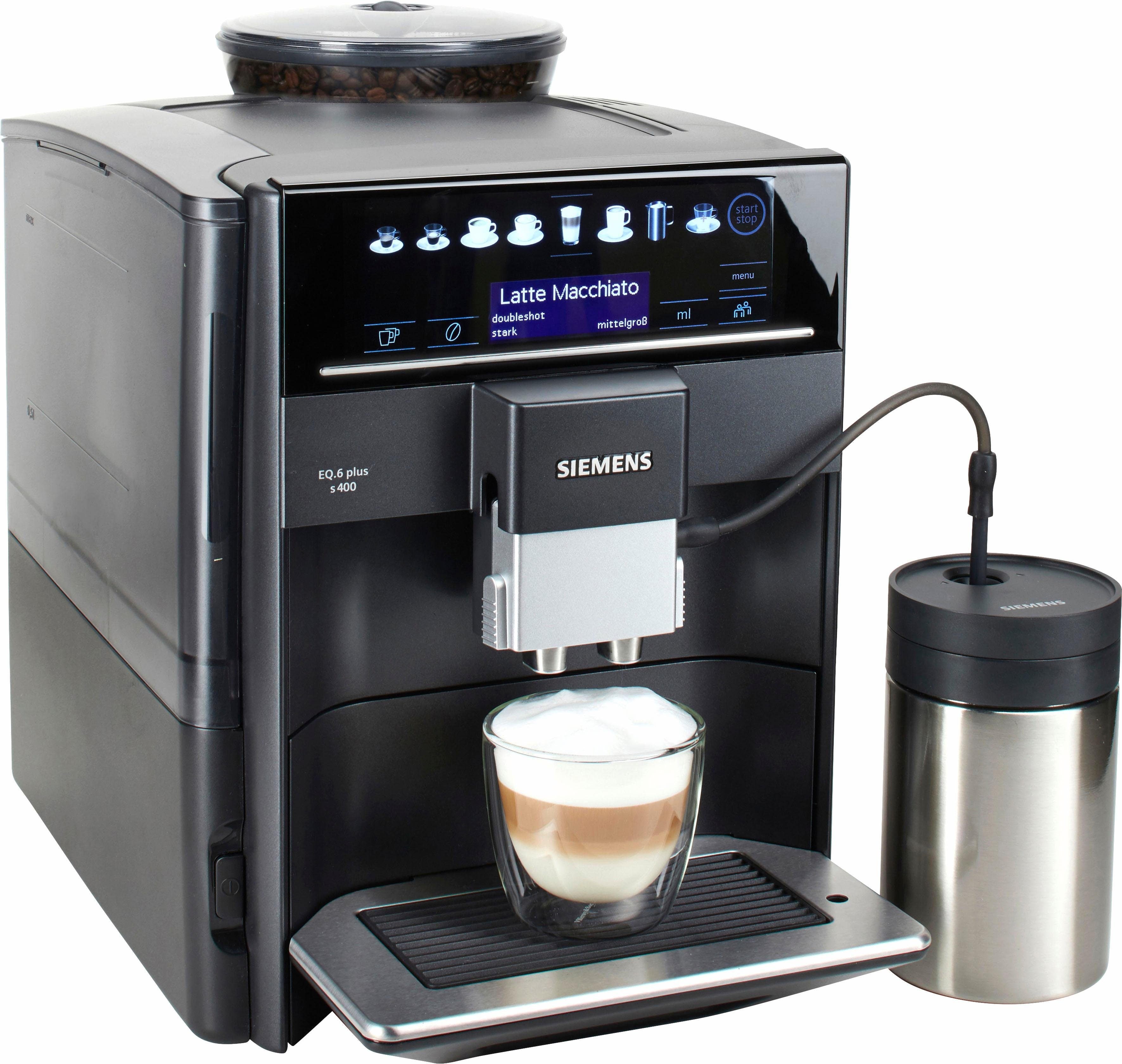 SIEMENS Kaffeevollautomat EQ6 plus s400 TE654509DE, Doppeltassenfunktion, Keramikmahlwerk