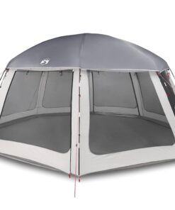 VIDAXL Kuppelzelt Poolzelt mit abnehmbarem Überzelt Netzwänden Grau 612x612cm