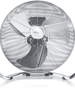 BRANDSON Windmaschine Chrom Bodenventilator im Retro Stil, hoher Luftdurchsatz, 120W, Silber