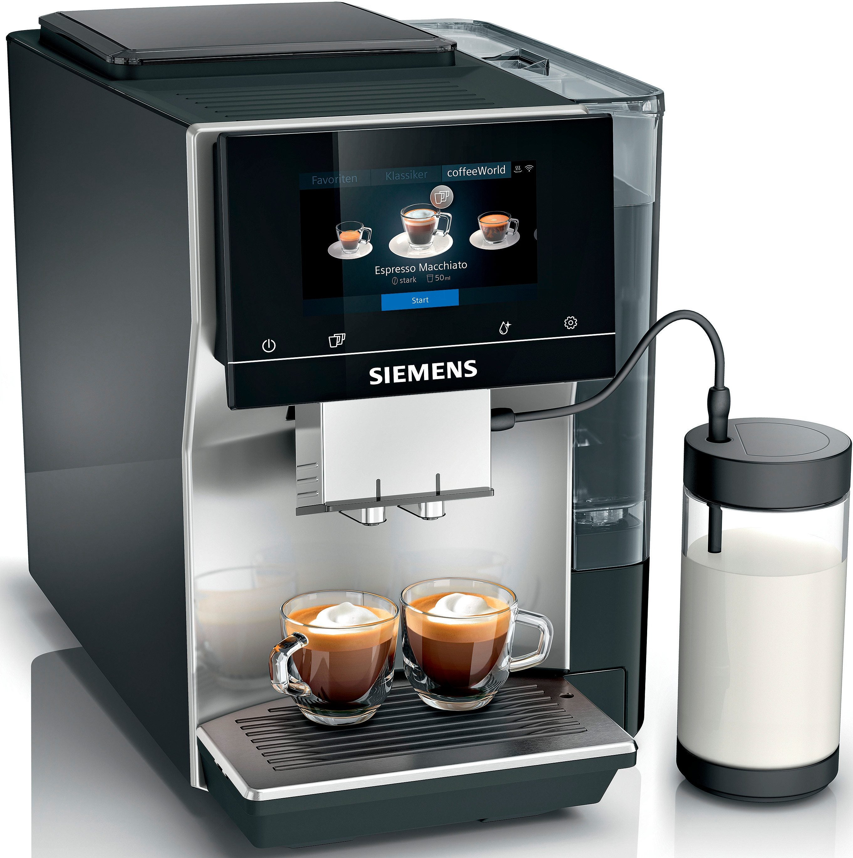 SIEMENS Kaffeevollautomat EQ700 classic TP715D47, Cold Brew, intuitives 5" TFT-Display