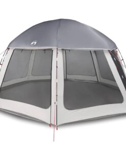 VIDAXL Kuppelzelt Poolzelt mit abnehmbarem Überzelt Netzwänden Grau 510x510cm