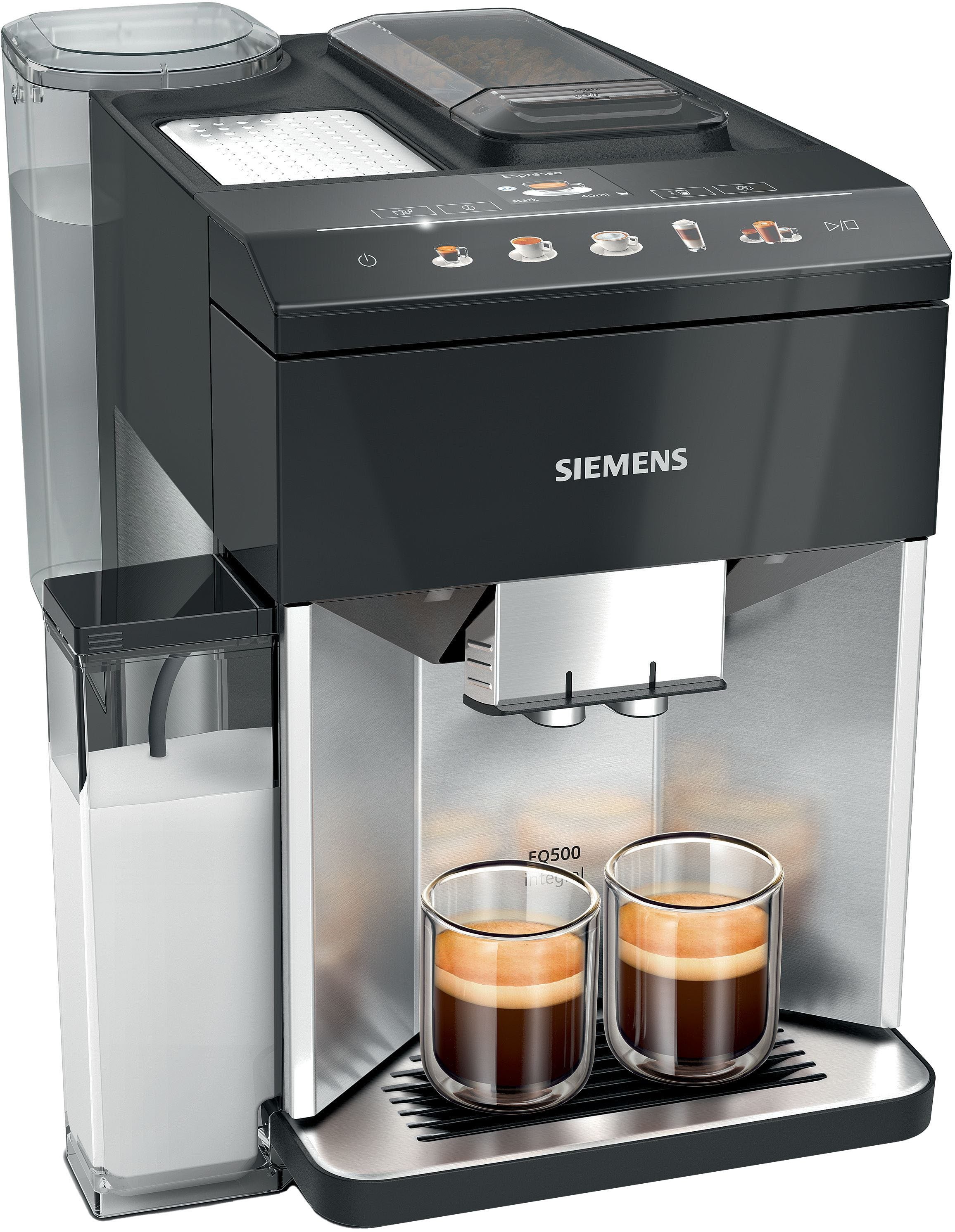 SIEMENS Kaffeevollautomat EQ500 integral TQ517D03, intuitives Farbdisplay, Doppeltassenfunktion