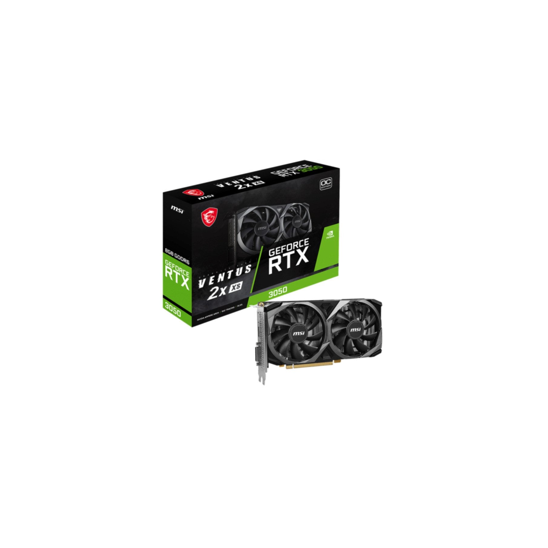 MSI geforce rtx 3050 ventus 2x xs 8g oc grafikkarte