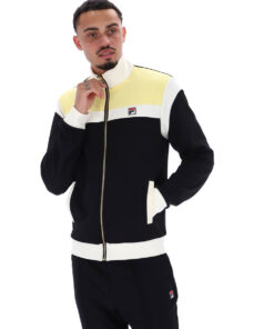 fila cruz colour block track jacket black/gardenia