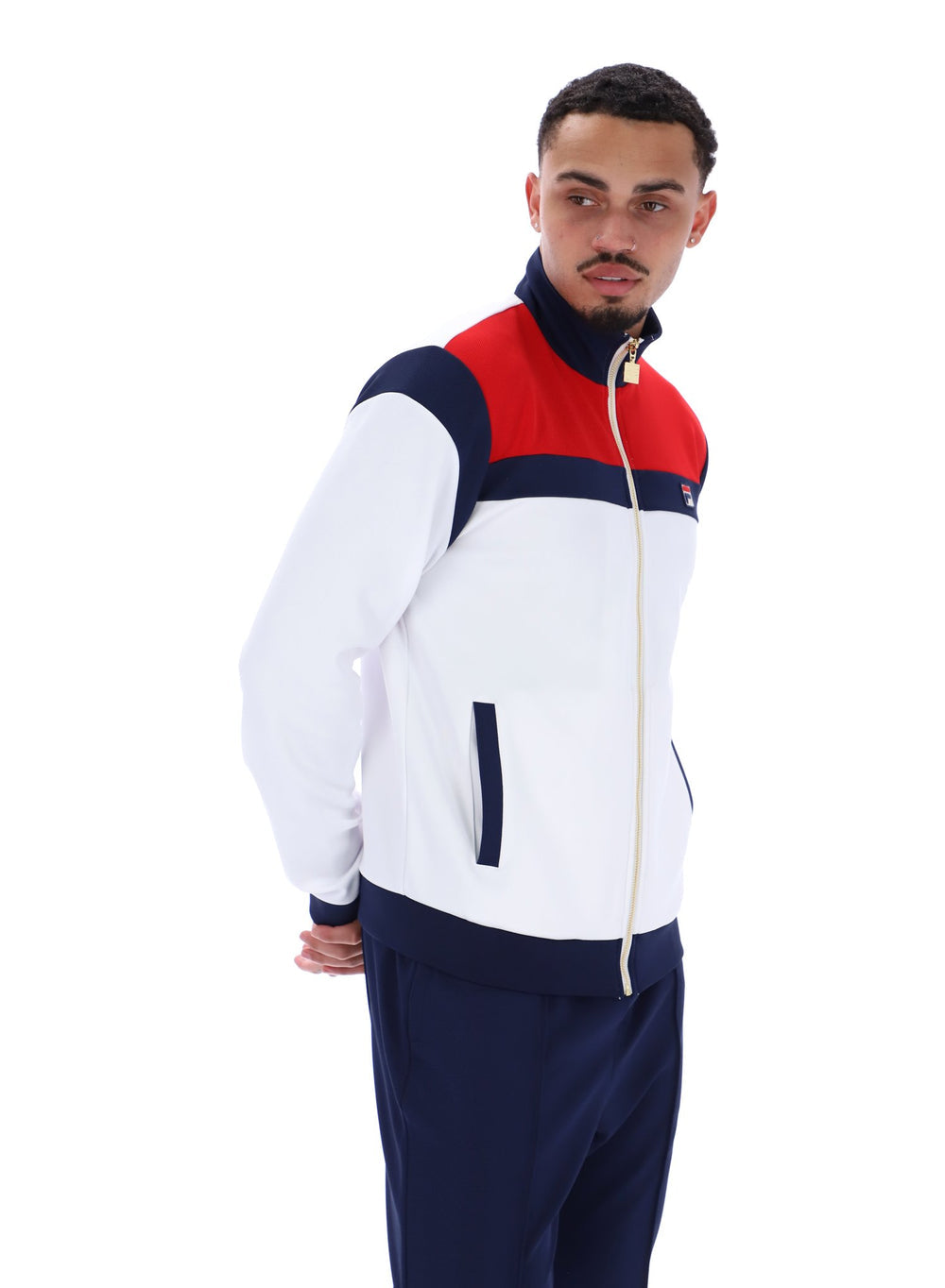 fila cruz colour block track jacket 100 white