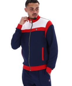 fila cruz colour block track jacket 410 navy