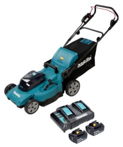 MAKITA Akkurasenmäher DLM 480 CT2 36 V (2x 18 V) 48 cm 62 l + 2x Akku 5,0 Ah + Ladegerät