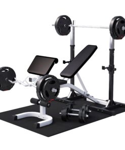 GORILLA SPORTS Hantelbank 100kg Gewichten, Verstellbar - Kraftstation, Hantelset, Trainingsbank