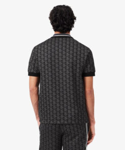 lacoste dh1417 polo shirt 4pc black/graphite