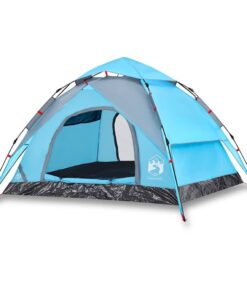 VIDAXL Kuppelzelt Kuppel-Campingzelt 3 Personen Blau Quick Release