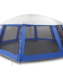 VIDAXL Kuppelzelt Poolzelt mit abnehmbarem Überzelt Netzwänden Azurblau 690x690cm