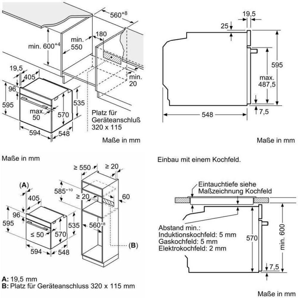 BOSCH Einbaubackofen Bosch HBG5370B0
