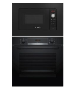 BOSCH Backofen-Set EcoClean + Mikrowelle 38cm Nischenhöhe f. Hochschränke schwarz