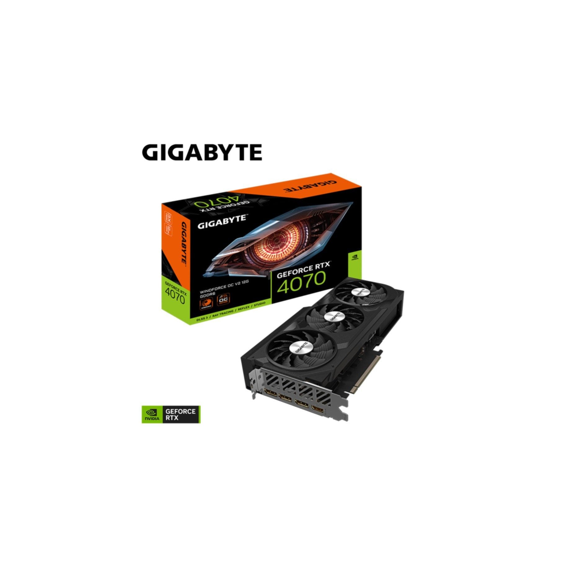 GIGABYTE geforce rtx 4070 windforce oc v2 12g grafikkarte - 12gb gddr6, 192bit, grafikkarte