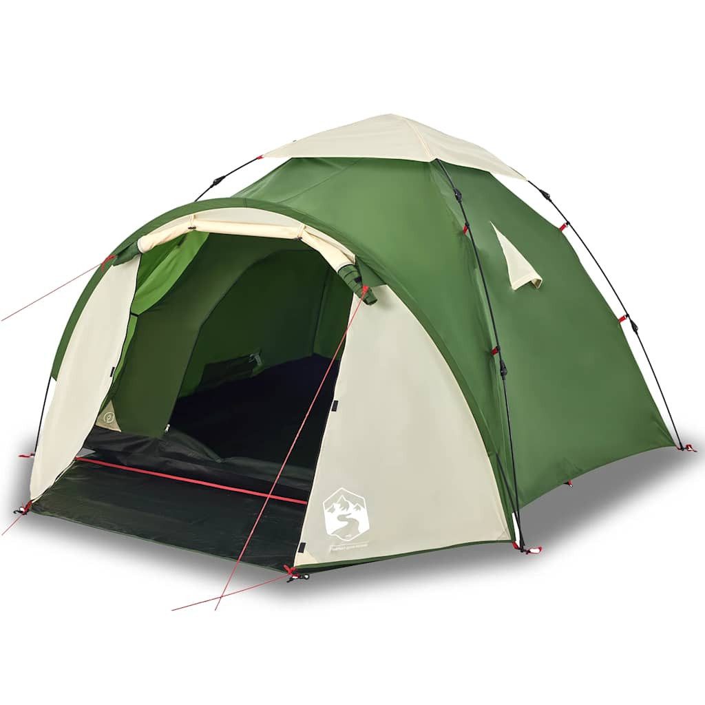 VIDAXL Kuppelzelt Kuppel-Campingzelt 3 Personen Grün Quick Release