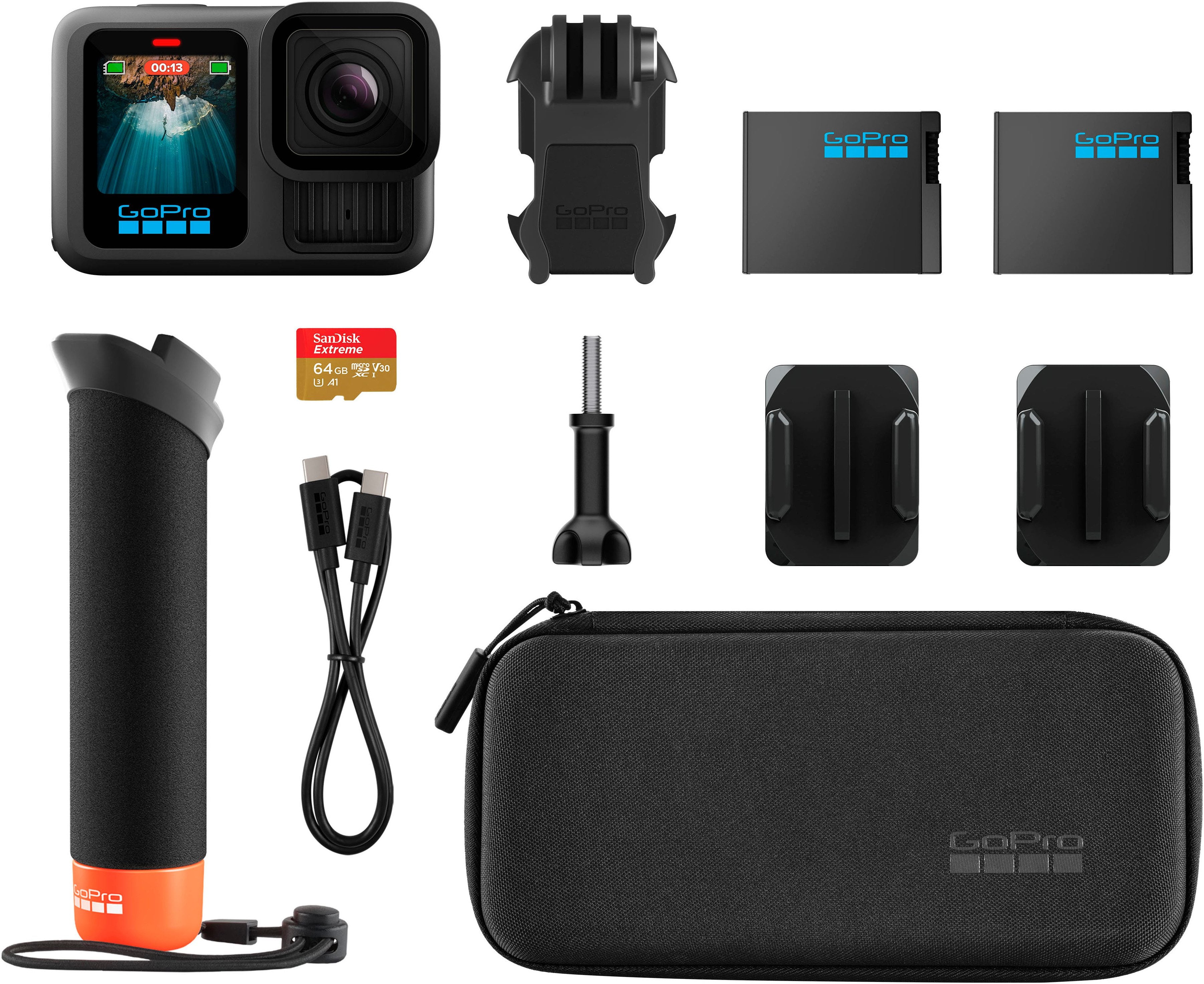 GOPRO HERO13 Black + Zubehör-Bundle Action Cam